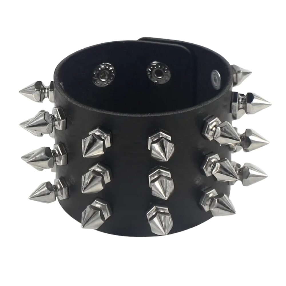 Triple Row Spiked Rist Cuff - Picture 5 of 6